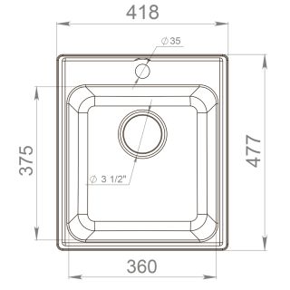 Мойка кухонная Reflexion Quadra 43-WH RF0243WH белый